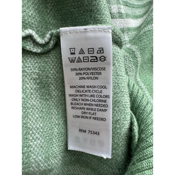 Max Studio Plaid Boxy Sweater Sage Green Cottagecore Autumn Grandpacore Western - Picture 12 of 12